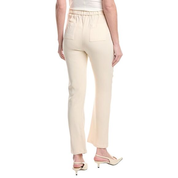 Frances Valentine Womens  Quincy Solid Stretch Pant, White - Picture 2 of 3
